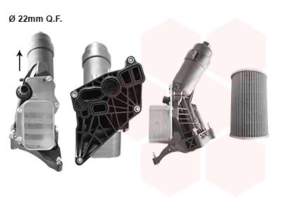 Корпус фільтра масляного BMW 2 (F22/F87)/X3 (G01/F97)/X5 (F15/F85) 15- (B48/B38/B46)  (з радіатором)